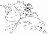 Ariel Sirene Coloriage Triton Roi Filles Princesse sketch template