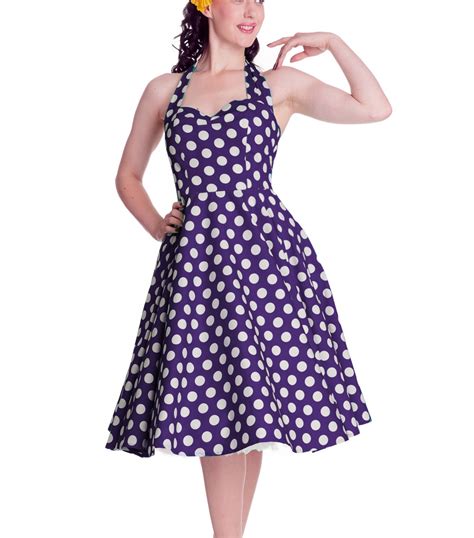 hell bunny polka dot 50s dress mariam pin up purple dark