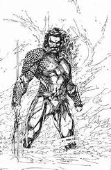 Aquaman Jason Momoa Coloring Pages Comic Superhero Booth Brett Artwork sketch template