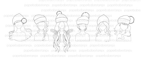 paperbabestamps introducing beanie hats knit stencil  glasses