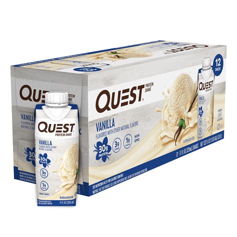 Quest Nutrition Protein Shake 30g Protein Vanilla 12 Count