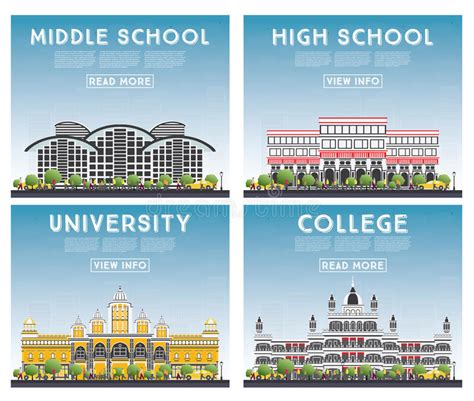 set  university high school  college study banners stock vector