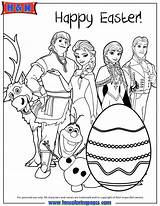 Easter Coloring Frozen Happy Characters Pages Say Cartoon sketch template