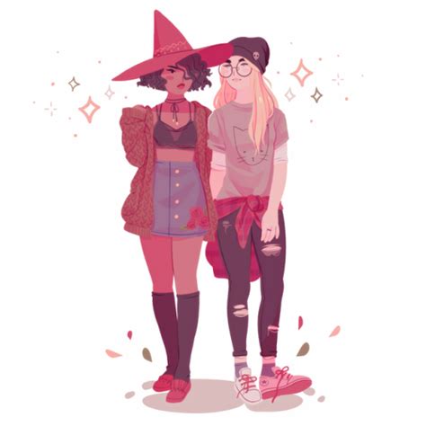 flowersilk “autumn wlw content ft a girl and her witch gf 🍂 ” art