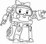 Poli Robocar Coloring Pages Amber Getdrawings sketch template