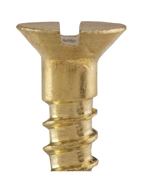3 X 1 2 Inch Brass Flat Head Slotted Wood Screws 25 Pack House Of