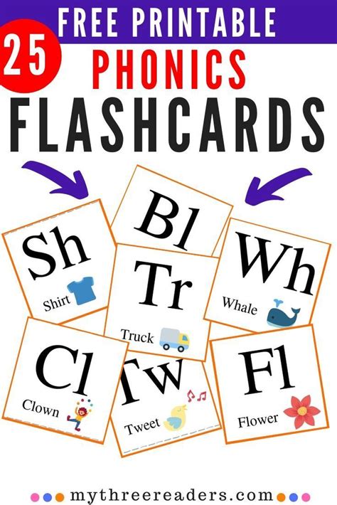 printable phonics flashcards  perfect  kids