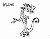 Mulan Mushu Printablefreecoloring Dragon sketch template
