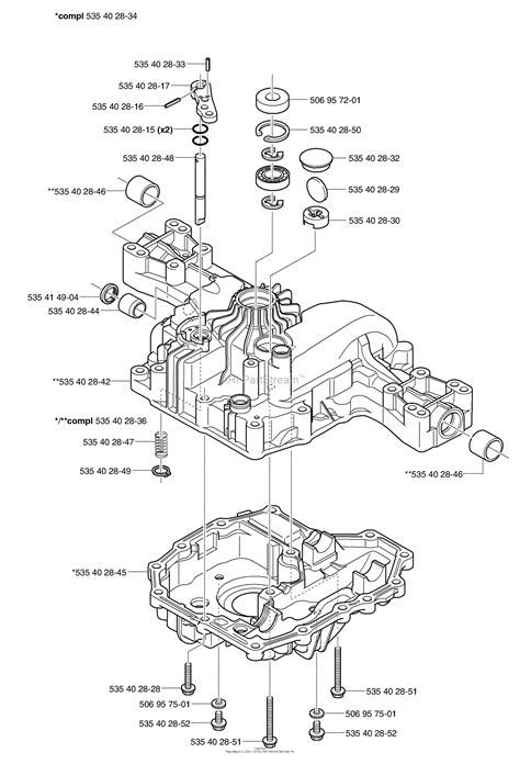 husqvarna   transmission   parts diagram  transaxle case