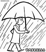 Umbrella Coloring Pages Colouring Rain Heavy Colorings sketch template
