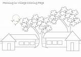 Coloring Village Scene Pages Scenery Kids Print Sceneries Beautiful Colouring Pdf Color  Open Spring Sketch Template sketch template