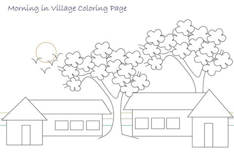 beautiful scenery coloring page  kids