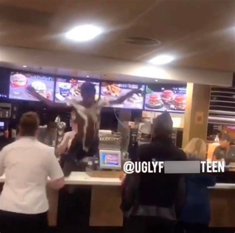 Mcdonald S Customer Strips To His Boxers Before Leaping On Counter To