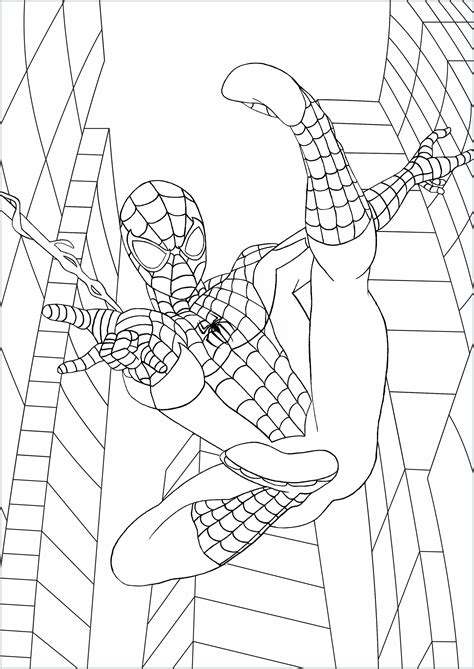 easy spiderman coloring pages printable