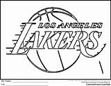 Lakers Coloring Logo Angeles Los Popular Pages sketch template