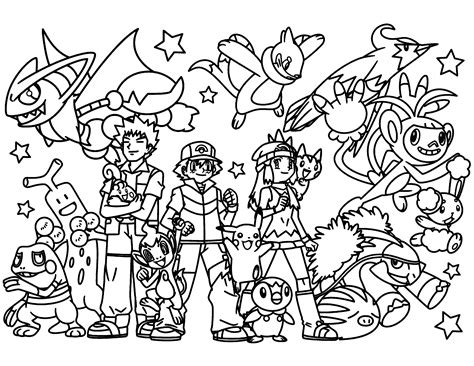 ash   pokemon coloring pages getcoloringpagescom