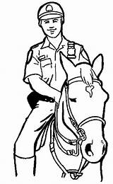 Printable Policeman Horse Paw sketch template