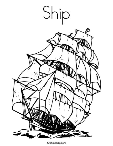 ship coloring page twisty noodle