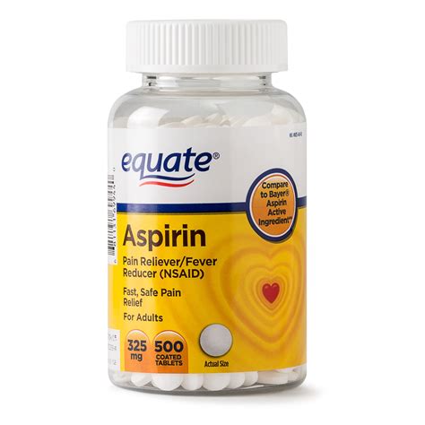 equate adult  dose aspirin enteric coated tablets  mg  count