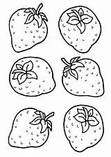 Strawberries Coloring Pages Print Food sketch template