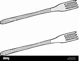 Fork Cartoon Alamy Stock Drawn Hand Background Over sketch template