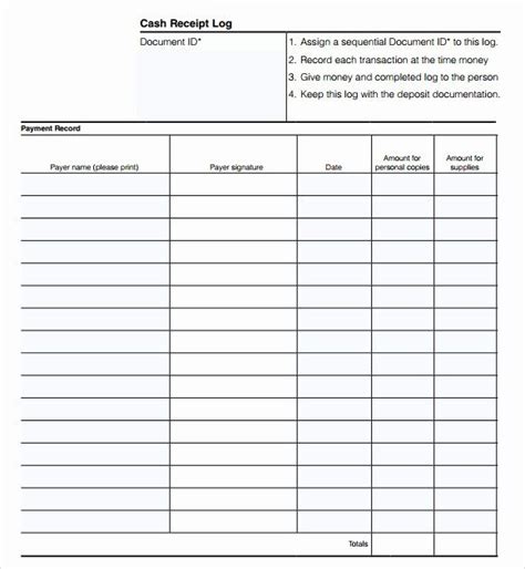 exclusive  printable cash receipts journal template superb