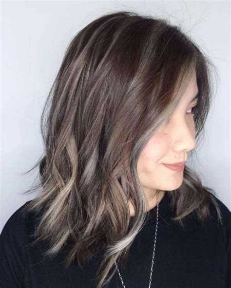 60 ideas of gray and silver highlights on brown hair