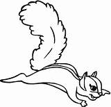 Squirrel Flying Coloring Supercoloring Kids sketch template