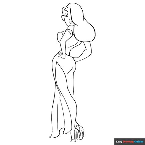 jessica rabbit coloring page easy drawing guides