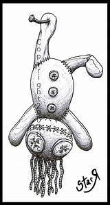 Voodoo Ragdoll Oscuros Puppe Tat Bambola Rag Horror Dibujo Schizzi Puppen Fc00 Terror Monstruo Ragazza Monsters Tatuaggio sketch template