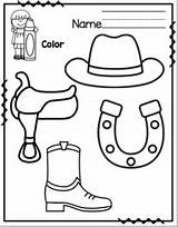 Cowboy Coloring Toddlers Prep Practice Preschool Counting Created Printable Theme sketch template