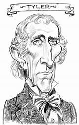 Tyler Caricatures John President Presidential Facts Richmond His Died Harrison William Found Office He Fun After Nicknamed Marbles Playing While sketch template