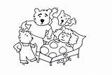 Goldilocks Bears Coloring Template Three Kids Mask sketch template