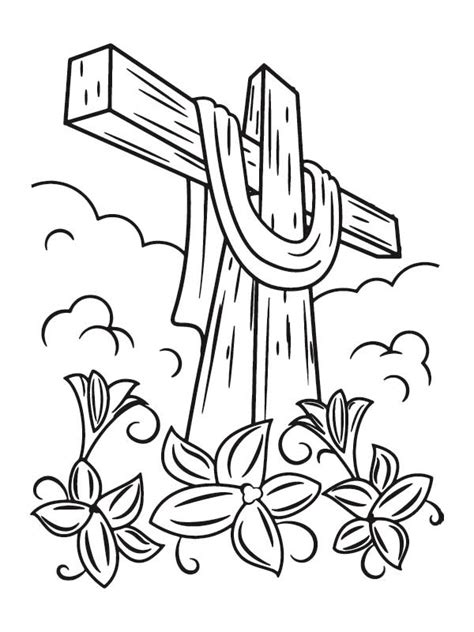 easter holy cross coloring page  printable coloring pages  kids