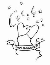 Anniversary Happy Coloring Pages Wedding 50th Colouring Color Kids Mom Printables Drawing Cards Dad Card Sheets Sketch Anniversaries Birthday Popular sketch template