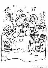 Coloring Snow Pages Snowman Man Winter Printable Making Playing Color Plow Print Sheets Getcolorings Edupics Popular Colossal sketch template