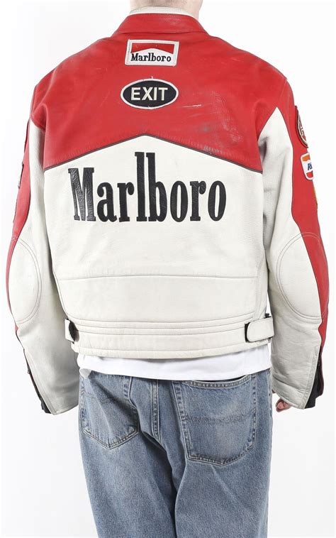 vintage marlboro racing leather motorcycle jacket sz xxl vintage leather jacket leather