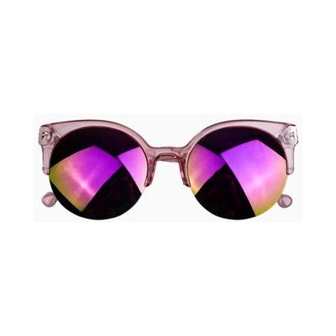 purple half frame round sunglasses with mirror lens round sunglasses