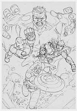 Marcio Abreu Avengers sketch template