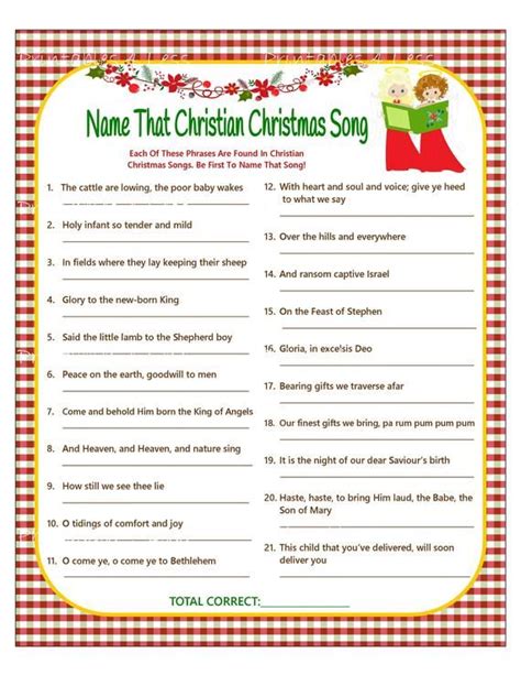 christian christmas song game diy instant