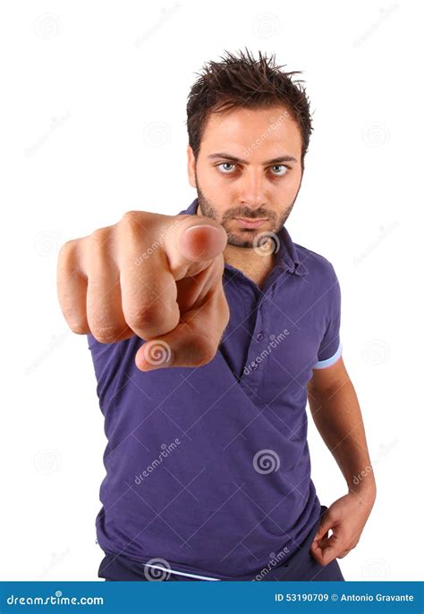 young man pointing   stock photo image