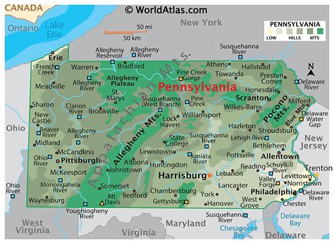 pennsylvania maps facts weltatlas