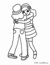 Coloring Friends Hugging Hug Pages School Yard Color Friend sketch template