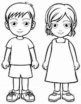 Coloring People Pages Color Printable Cartoon Children Girl Boy Kids Templates Family Clipart Body Paper Person Popular Para Child Fun sketch template