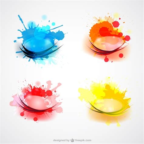 color splashes vector set vector