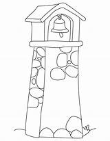 Bell Church Tower Coloring Pages Template sketch template