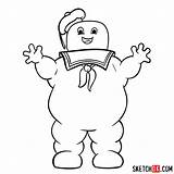 Ghostbusters Drawing Stay Marshmallow Man Puft Coloring Pages Drawings Draw Sketch Template Paintingvalley sketch template