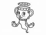 Cuphead Coloring Pages Mugman Bosses Wonder sketch template