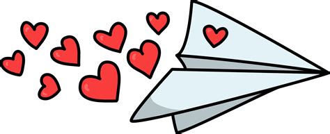 Free Paper Plane With Hearts Love High Resolution Clip Art In 2020