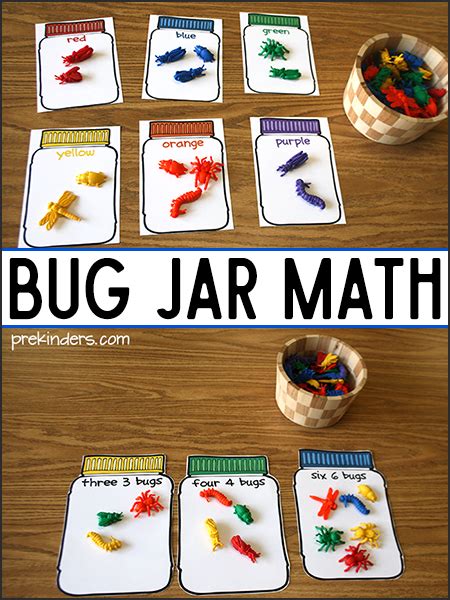 bug jar math printables prekinders